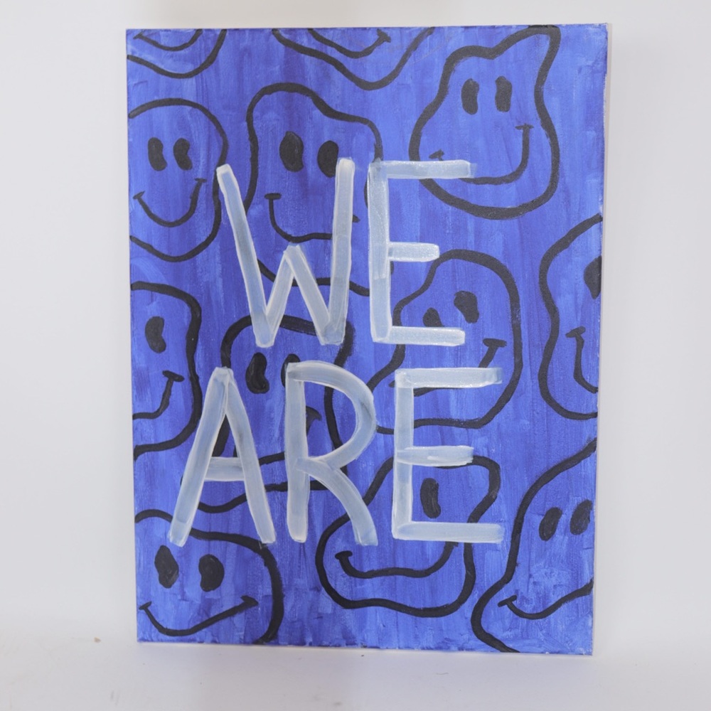 we are painted smiley face canvas